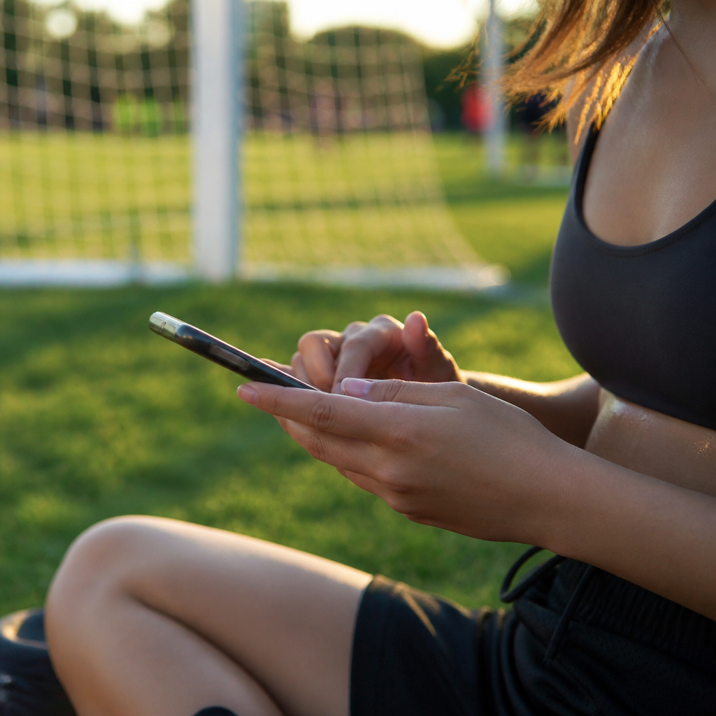 A player building their player card on a phone